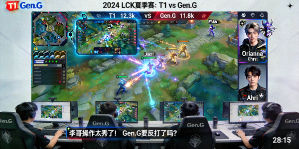 英雄联盟LCK夏季赛T1对阵Gen.G比赛直播画面